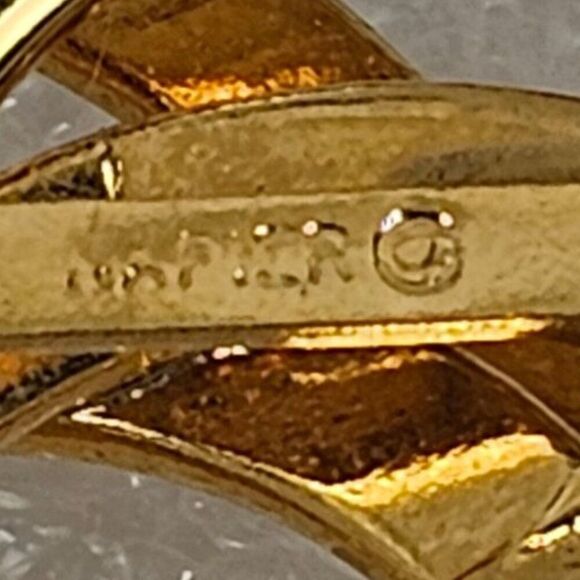 Vintage Napier Gold Tone Knot Swirl Interlocking Circle Rings‎ Spiral Brooch Pin - Picture 4 of 9